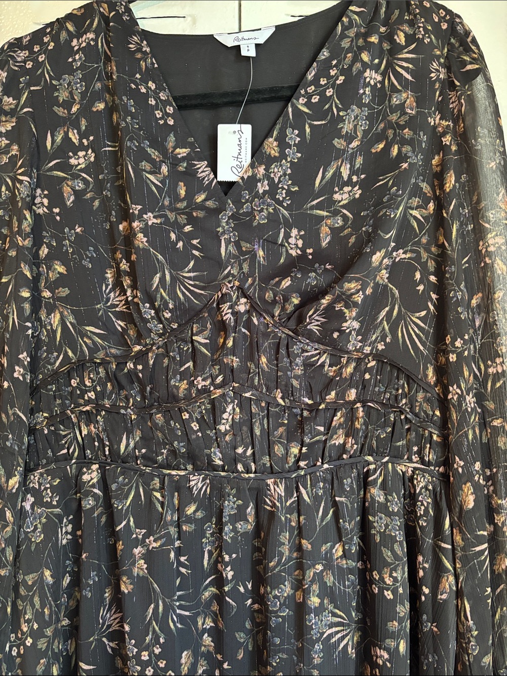 Reitmans Floral Sheer Mini Dress Size S New With Tags Romantic Chic - Picture 4 of 11